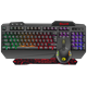 Set Tastatura+Miš+Podloga Marvo CM306 3in1 gejmerski set sa površinskim osvetljenjem crno/crveni