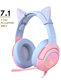 Slušalice USB 7.1 Virtual Onikuma  K9 Cat Elf Plavo-Roze RGB, PS4